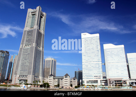 Vue de Minato Mira 21 district et le Japon Yokohama Landmark Tower Banque D'Images