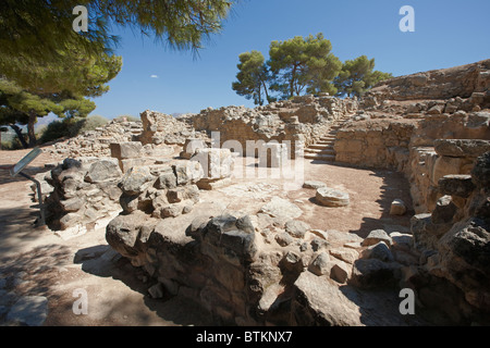 Le Nord-Est, un complexe où célèbre Disque de Phaistos n'a été trouvé. Palais de Phaistos, en Crète, Grèce. Banque D'Images