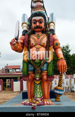 Temple Guardian Village à Moolankudi,District Shanghai, Tamil Nadu, Inde du Sud, Inde. Banque D'Images