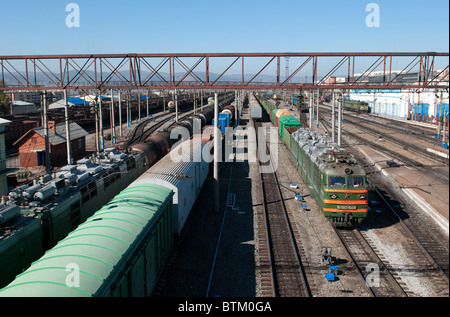 La gare ferroviaire centrale. Oulan-oudé, capitale de la République bouriate, Russie Banque D'Images