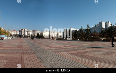 Place centrale. Oulan-oudé, capitale de la République bouriate, Russie Banque D'Images