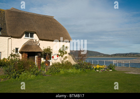 Dh PORLOCK WEIR SOMERSET chaumières Porlock Weir Harbour Banque D'Images