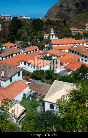 Vue supérieure du nord de Madère Portugal Sao Vicente Banque D'Images