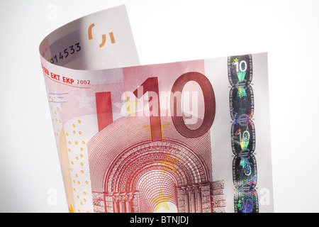 Un billet de dix euros Banque D'Images