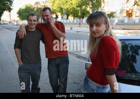 Les jeunes de la rue, Brest, Biélorussie Banque D'Images