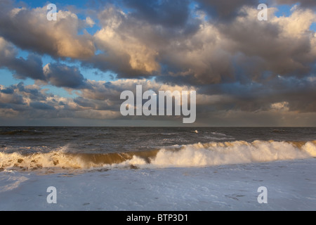Le CLAJ Beach Norfolk UK sur un jour d'automne Banque D'Images