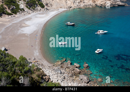 Es Coll Baix beach. Alcudia. L'île de Majorque. Espagne Banque D'Images