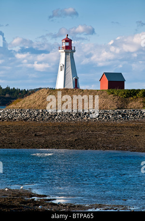 Phare Mulholland, Nouveau-Brunswick, Canada, Campobello Banque D'Images