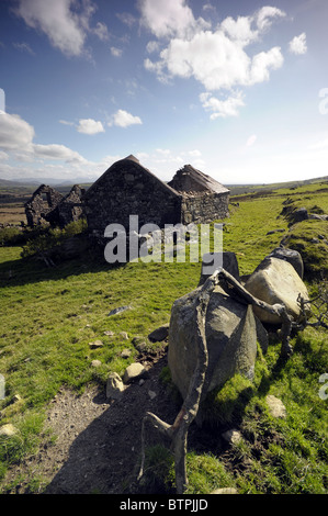 Vieille ferme abandonnée Bwlch Mawr Clynnog Fawr péninsule Llyen North Wales UK Banque D'Images