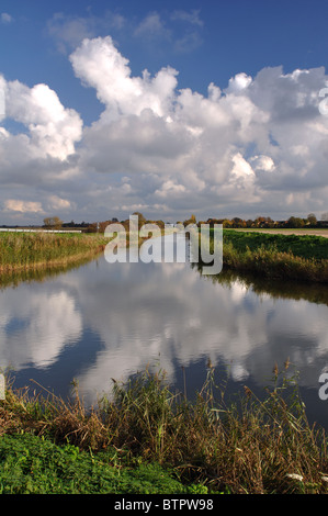 Quarante pieds près des puits de vidange Pont, Cambridgeshire, Angleterre, RU Banque D'Images