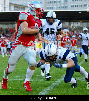 Essen, Allemagne - Autriche 27 juillet contre la Finlande 30-7 pendant le championnat européen le 27 juillet 2010. Banque D'Images