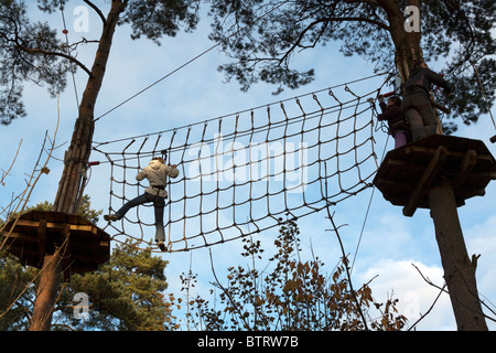 Go Ape Activités de plein air - Wendover Woods - Buckinghamshire. Banque D'Images