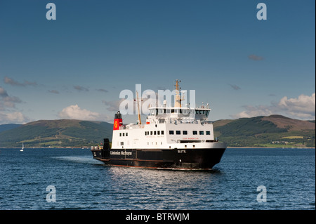 Caledonian McBrayne entrée en ferry port sur l'île de Bute. Banque D'Images