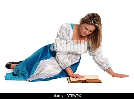 Portrait de Renaissance Man isolated over white background Banque D'Images