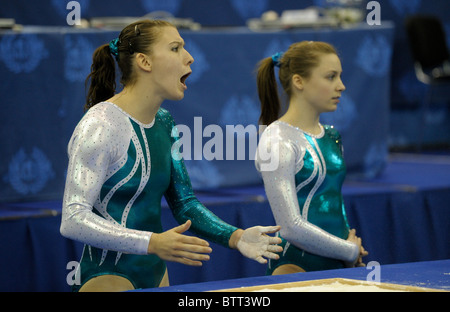 Championnats Européens 2010 Birmingham.Senior Podium Femmes Formation. Photos par Alan Edwards Banque D'Images