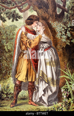 Posthumus parle dans Cymbeline, Acte I, scène I, par William Shakespeare. 'My Queen ! Ma maîtresse ! O dame pleureras plus.' Banque D'Images