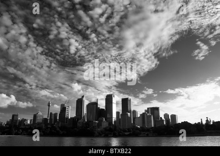 Sydney skyline noir et blanc, de l'Australie Banque D'Images