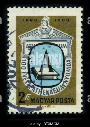 Hongrie - circa 1968 : un timbre dédié à la Chambre d'impression ou de l'état de l'automate Állami Nyomda est l'une des plus importantes entreprises d'impression de sécurité en Hongrie et la région de l'ECE, vers 1968. Banque D'Images