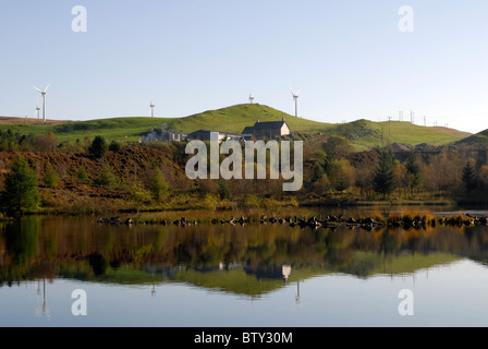 Au-dessus de ferme éolienne Bwlch Nant yr Arian Ceredigion, pays de Galles Banque D'Images