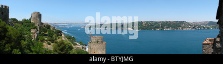 Vue panoramique de Bosphore à partir de la forteresse européenne Banque D'Images