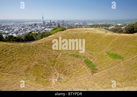 Cratère, sur le mont Eden, Auckland, île du Nord, Nouvelle-Zélande Banque D'Images