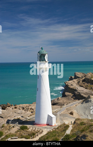 Château Point Lighthouse, Delémont, Wairarapa, île du Nord, Nouvelle-Zélande Banque D'Images