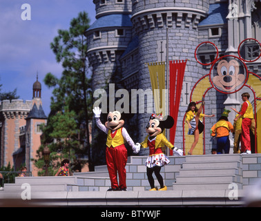 Spectacle Disney, Le Château de Cendrillon, Magic Kingdom, Walt Disney World, Orlando, Floride, États-Unis d'Amérique Banque D'Images