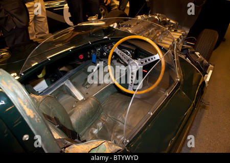 Le cockpit d'une voiture Jaguar D à nez court 1954 le Mans de la collection Vijay Mallya Banque D'Images