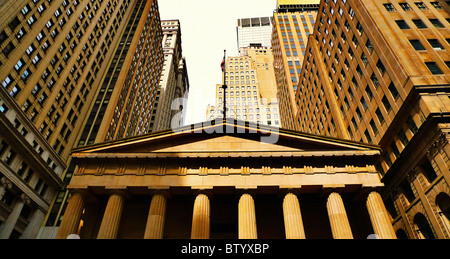 Le quartier financier, Wall Street, New York City USA. Banque D'Images