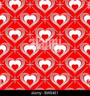 Valentines Day modèle transparent avec des coeurs, l'élément de conception, vector illustration Banque D'Images
