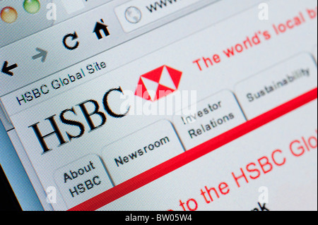 Détail de capture d'écran du site internet de la banque HSBC la banque en ligne Page d'accueil Banque D'Images