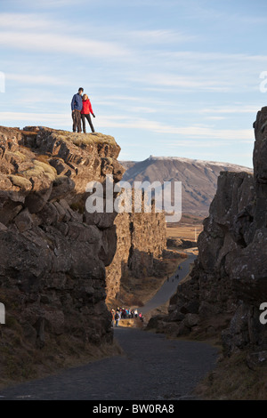 Le Parc National de Thingvellir, Islande. Banque D'Images