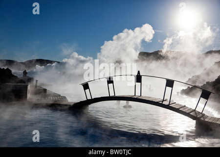 Le spa géothermal Blue Lagoon, Islande. Banque D'Images