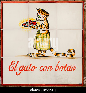 Espagne cat Chat botté Banque D'Images