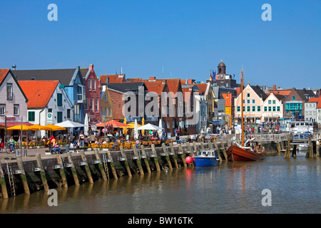 Le port de pêche de la ville d'Husum le long de la mer du Nord, Allemagne Banque D'Images