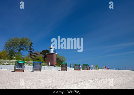 Le Olhörn phare à Wyk auf Föhr sur l'île de Föhr / Foehr, îles frisonnes du Nord, Allemagne Banque D'Images