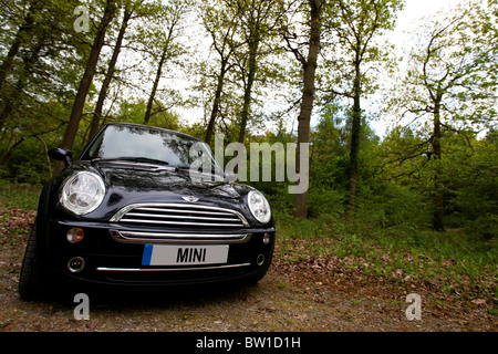 2005, noir Mini Cooper voiture berline Banque D'Images