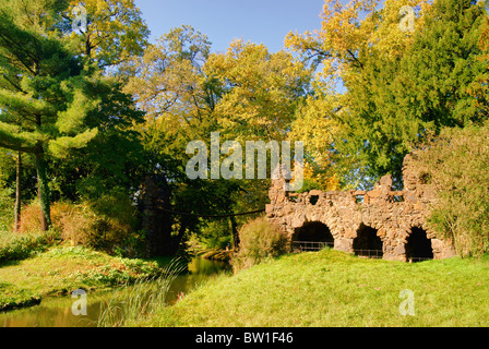 Woerlitzer Kettenbruecke - Parc Anglais Motifs de Woerlitz pont des chaînes de fer 01 Banque D'Images