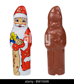 Les figures de Saint Nicolas en chocolat Banque D'Images