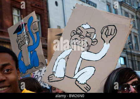 Les étudiants et les professeurs démontrer contre l'augmentation proposée des frais de scolarité. Le 10 novembre 2010 Banque D'Images