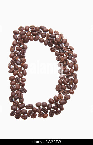 D'alphabet roasted Coffee beans Banque D'Images