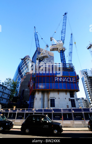 La Bishopsgate Tower ou Londres Pinnacle construction site, Bishopsgate, Londres, Angleterre, Royaume-Uni Banque D'Images