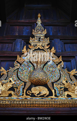 Détail - Wat Phan Tao, Chiang Mai Banque D'Images