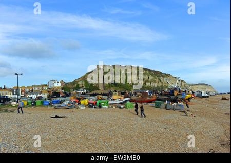 L'ancien quartier de pêcheurs du Stade Hastings East Sussex UK Banque D'Images