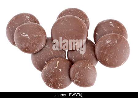 Tas de boutons au chocolat sans lait Banque D'Images