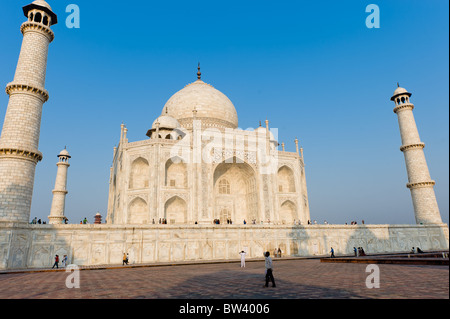 Vue latérale du Taj Mahal, Inde Banque D'Images