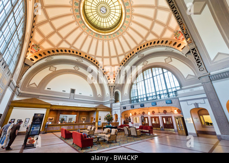 Le hall de l'hôtel Chattanooga CHOO CHOO, anciennement la gare, Chattanooga, Tennessee, États-Unis Banque D'Images