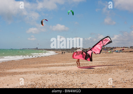 Photos de kite surf à Shoreham en Angleterre en juillet 2010 par Christopher Holt Banque D'Images