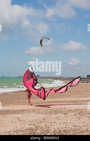 Photos de kite surf à Shoreham en Angleterre en juillet 2010 par Christopher Holt Banque D'Images