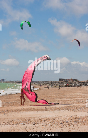 Photos de kite surf à Shoreham en Angleterre en juillet 2010 par Christopher Holt Banque D'Images